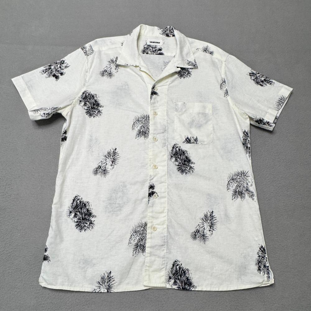 Taylor Stitch Short Sleeve Shirt Mens 40 White Linen Blend The Hawthorne
